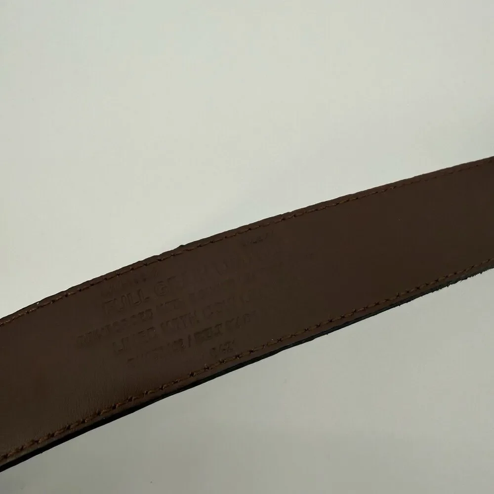Unbranded Black Leather Mens Classic Belt Size 44 Silver Tone